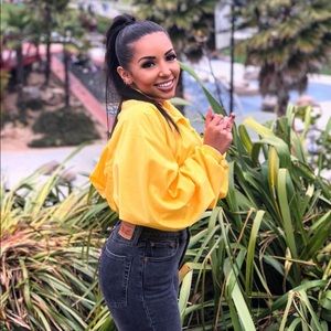 Yellow Cropped Jacket